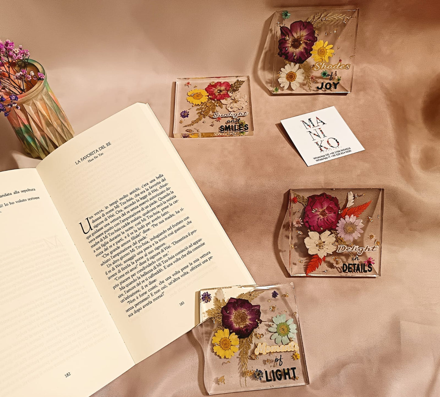 Set sottobicchieri Petals & Phrases per la casa