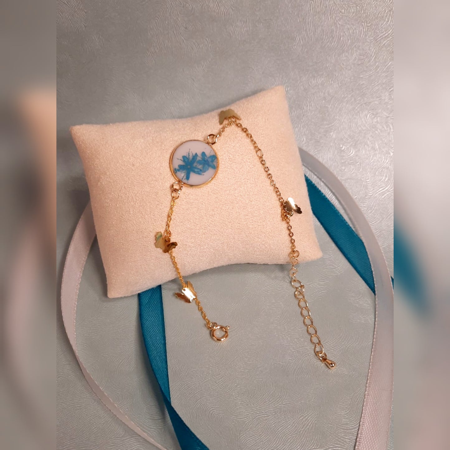 Mini Set Note di Alyssum bracciale catenella azzurro