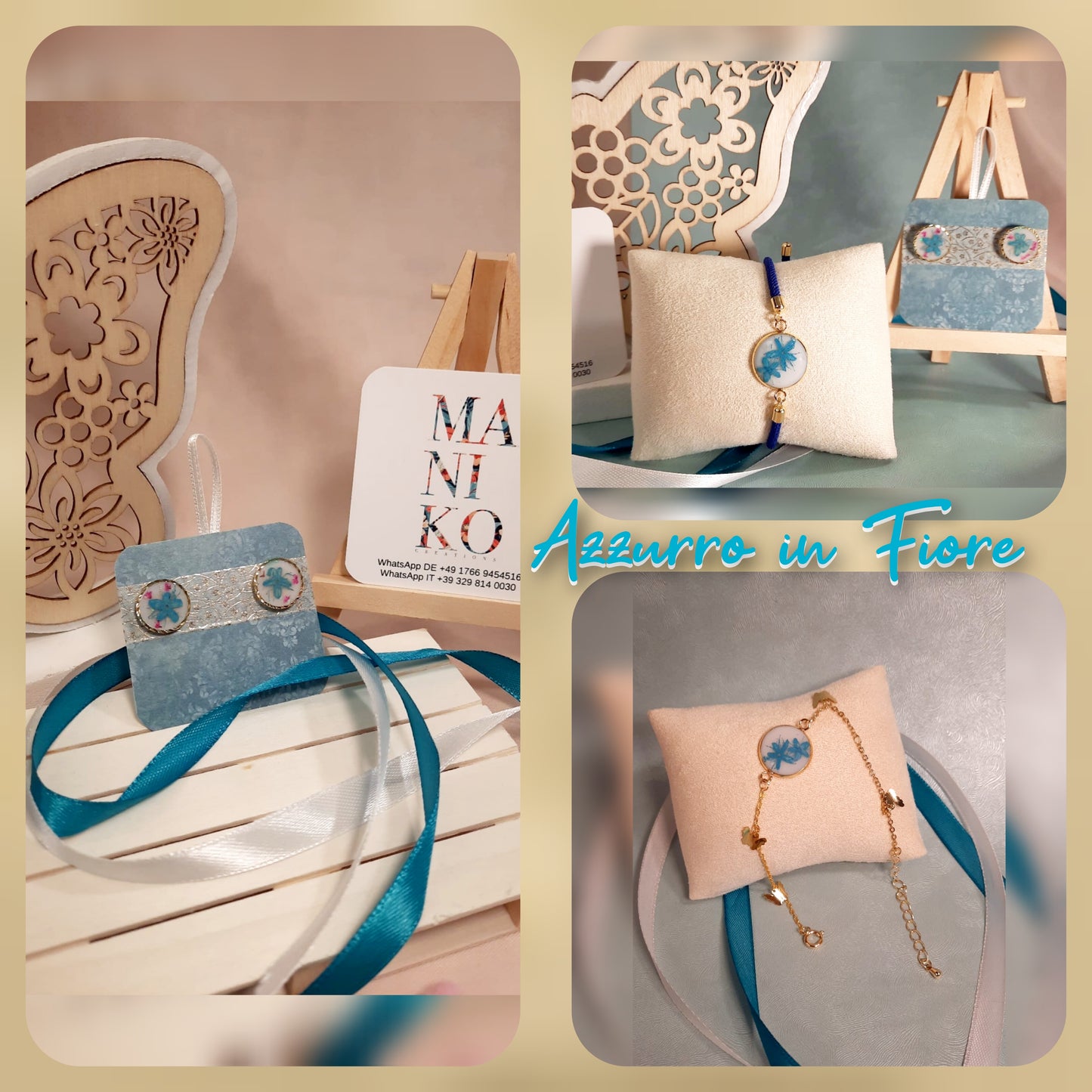 Mini Set Note di Alyssum - Azzurro in fiore