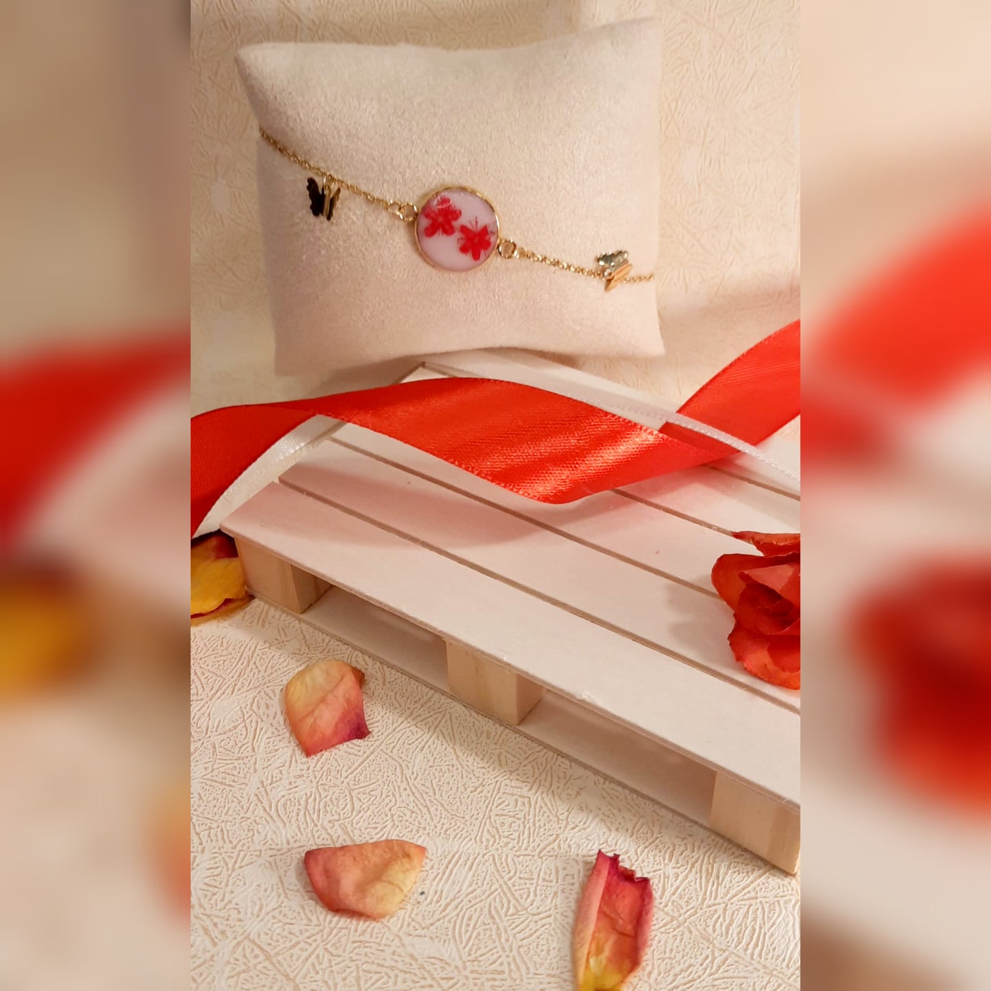 Mini Set Note di Alyssum bracciale catenella rosso