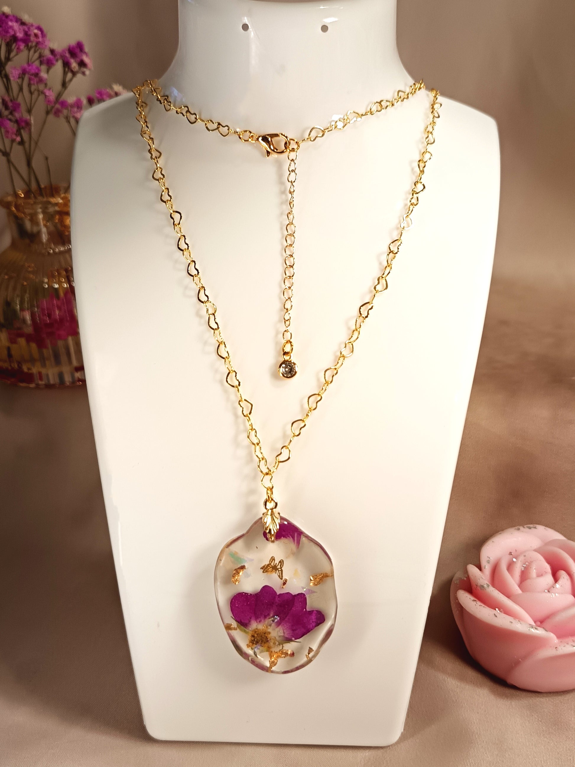 Collana Bacio di Viola  gioiello artigianale 