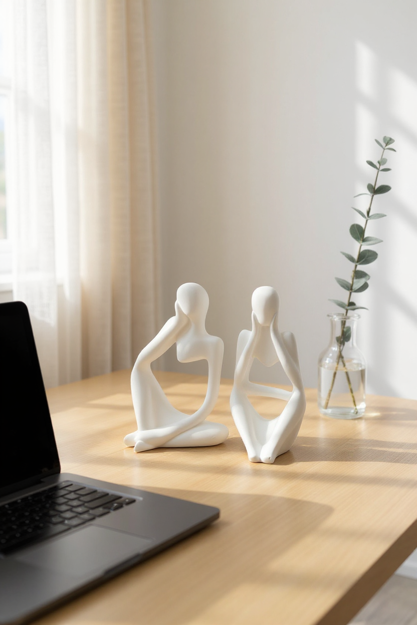 Composizione statuine decorative in gesso - arredo minimal elegante