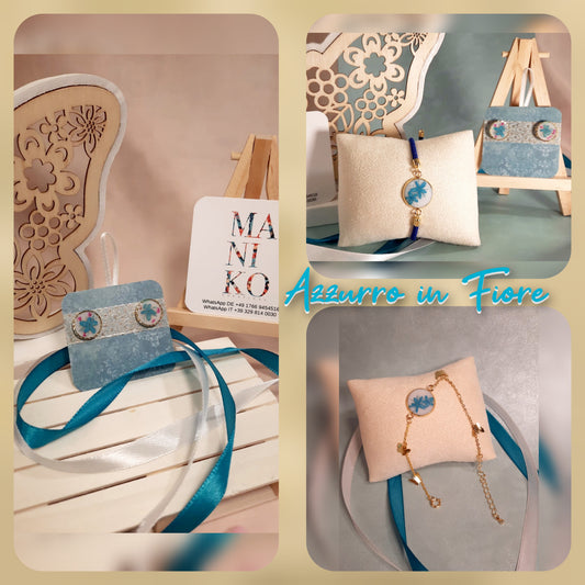 Mini Set Note di Alyssum - Azzurro in fiore